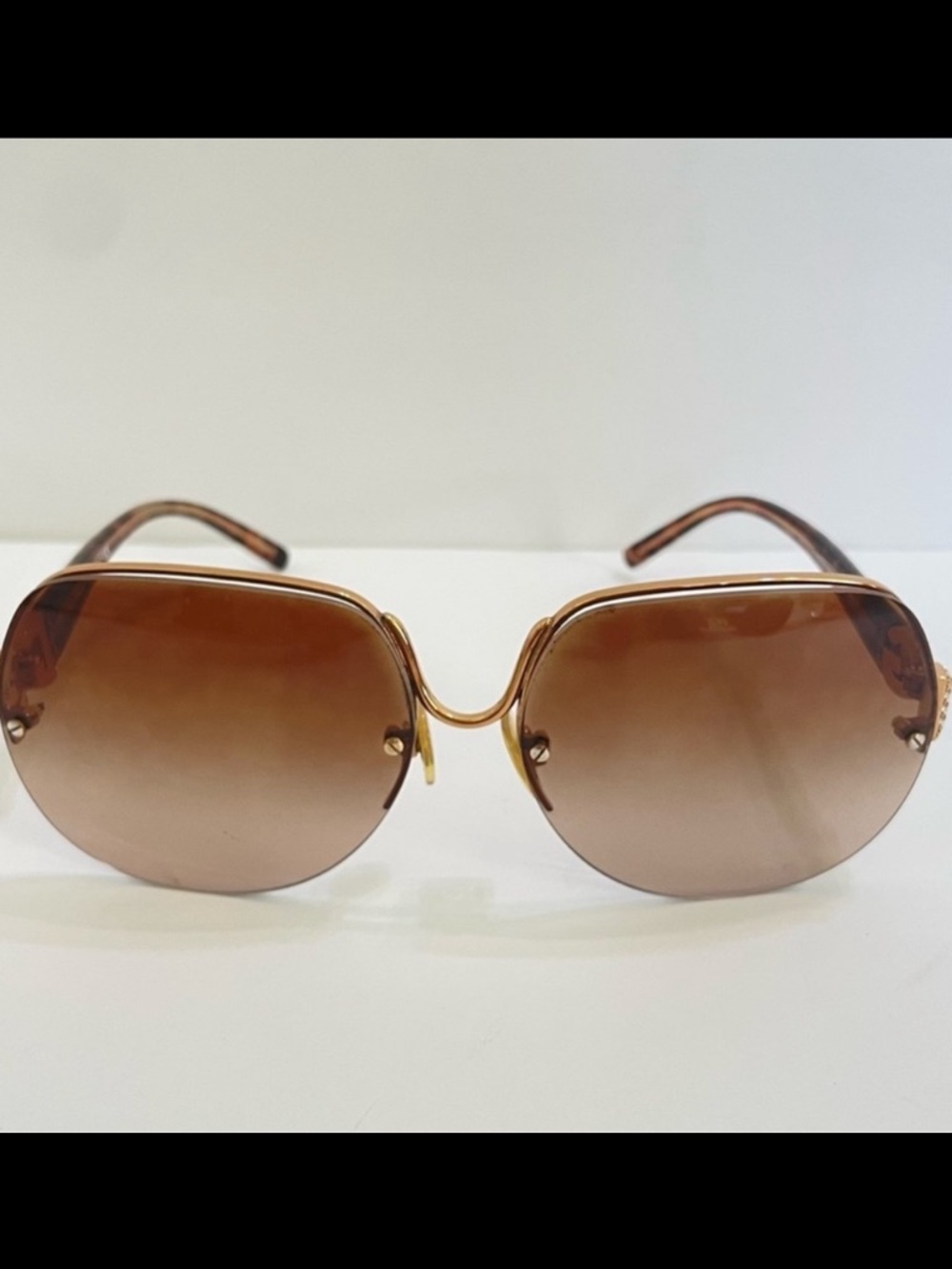 Dolce & Gabbana Sunglasses DG 2050 CZ Encrusted DG Logo Tortoise Gold